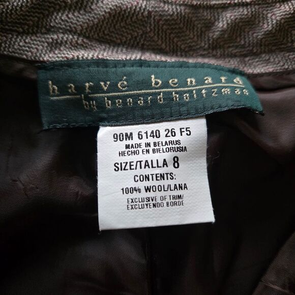 Harve Benard Trousers 8 Gray Pinstripe 100% Wool Slacks Dress Pants Business - Picture 5 of 6